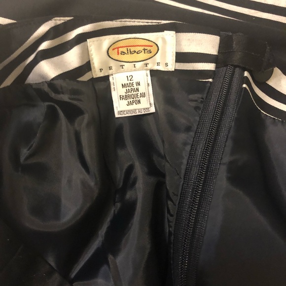 Talbots navy and white stripes 🌴skirt petite 12 - Picture 5 of 6